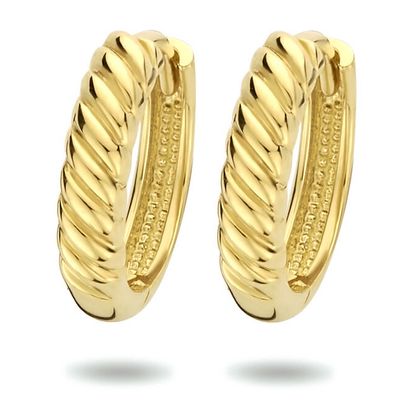 Klapoorringen geelgoud glanzend 3 mm x 13 mm