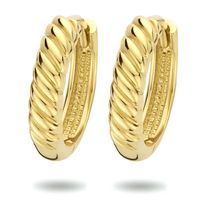 Klapoorringen geelgoud glanzend 3 mm x 13 mm