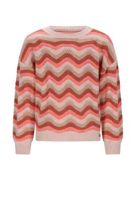 NoNo winter sweater meisjes - roze - Kessy - waivy patroon