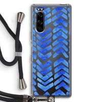 Blauwe pijlen: Sony Xperia 5 Transparant Hoesje met koord