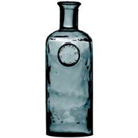 Bloemenvaas Olive Bottle - marine blauw transparant - glas - D13 x H35 cm - Fles vazen - thumbnail