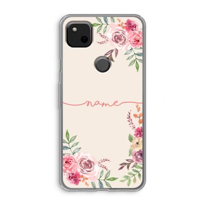 Rozen: Google Pixel 4a Transparant Hoesje