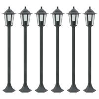 VidaXL Paalverlichting voor tuin e27 110 cm aluminium donkergroen 6 st