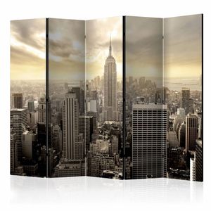 Vouwscherm - Het licht van New York 225x172cm  , gemonteerd geleverd, dubbelzijdig geprint (kamerscherm)