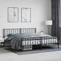 Bedframe met hoofd- en voeteneinde metaal zwart 193x203 cm