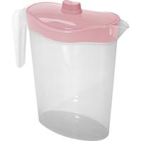 Waterkan/sapkan met lichtroze deksel - 2,5 liter - kunststof - 11 x 26 cm - schenkkan/lim