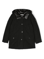 Woolrich Kids manteau boutonné à patch logo - Noir - thumbnail