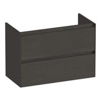 Brauer Inspire - Onderkast Ondiep - 80 cm - met 2 Softclose Lades Greeploos en 1 Sifon Uitsparing - Timber Anthracite