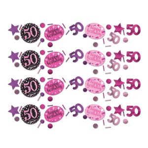 Tafelconfetti 50 Jaar Sparkling Pink (34gr)