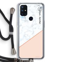 Marmer in stijl: OnePlus Nord N10 5G Transparant Hoesje met koord Marmer in stijl: OnePlus Nord N10 5G Transparant Hoesje met koord