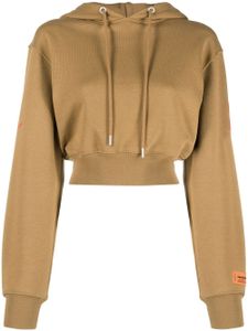 Heron Preston hoodie crop à slogan imprimé - Marron