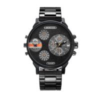 CAGARNY 6836 Fashion waterdichte dubbele Quartz beweging polshorloge met RVS Band(Orange)