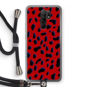Red Leopard: Xiaomi Redmi 9 Transparant Hoesje met koord