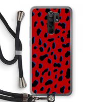 Red Leopard: Xiaomi Redmi 9 Transparant Hoesje met koord Red Leopard: Xiaomi Redmi 9 Transparant Hoesje met koord