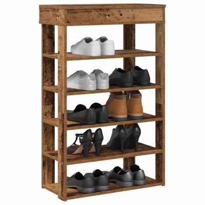 VidaXL Schoenenrek 60x30x98 cm bewerkt hout oud houtkleurig