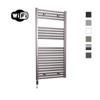 Elektrische Radiator Sanicare HWV Met Wifi 111,8x45 cm Inox Look 596W Met Thermostaat Zwart Linksonder Sanicare