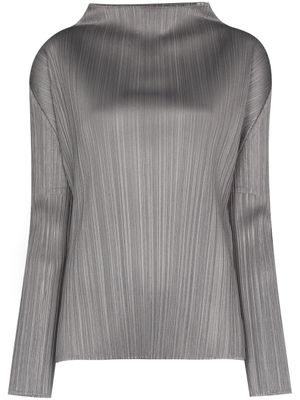 Pleats Please Issey Miyake top à manches longues - Gris