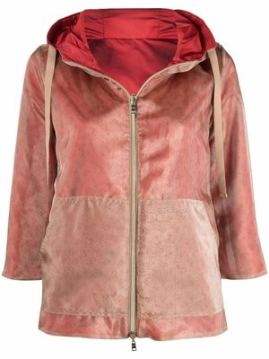 Herno hoodie en velours à fermeture zippée - Tons neutres