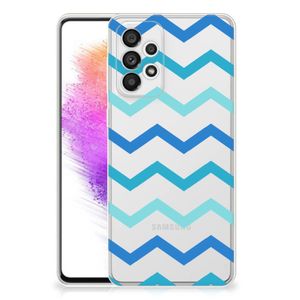 Samsung Galaxy A73 5G TPU bumper Zigzag Blauw