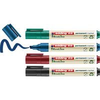 edding 22/4 S Ecoline permanent marker set - assorti 4 stuks: zwart, rood, blauw, groen - 1-5mm - thumbnail