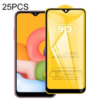 Voor Galaxy A01 25 PCS 9D Full Glue Full Screen Tempered Glass Film