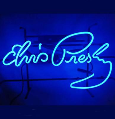 Elvis Presley Handtekening Neon Verlichting 65 x 37 cm - Blauw