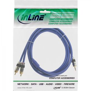 InLine 4043718032105 audio kabel 5 m 3.5mm 2 x RCA Blauw