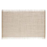 Secret de Gourmet Jute tafel placemat - beige - 45 x 30 cm - Onderleggers - met rafels - thumbnail