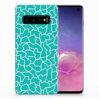 Samsung Galaxy S10 Hoesje maken Cracks Blue