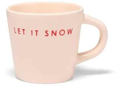 Vondels espressokop keramiek let it snow 5.5x7.5cm ecru
