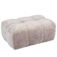 DÉJA Living - Poef Stof Taupe - 90x64x44cm - Zithoogte 44cm - Maël