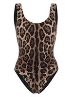 Dolce & Gabbana maillot de bain à imprimé léopard - Marron - thumbnail