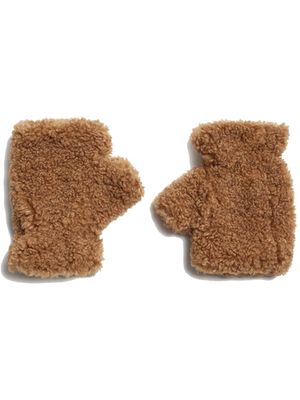 Apparis mitaines Ariel en fourrure artificielle - Marron