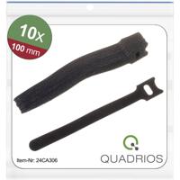 Quadrios 24CA306 Klittenband kabelbinder Om te bundelen Haak- en lusdeel (l x b) 100 mm x 12 mm Zwart 10 stuk(s)