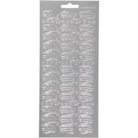 Stickers, hoed, vel 10x23 cm, zilver, 1 vel