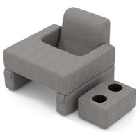 Leeskussen voor Bed & Bank Boeken Kussen met Bekerhouder Ergonomisch Rugkussen Grijs