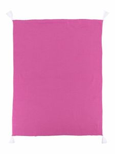 Little Bear couverture bicolore à détails de pompons - Rose