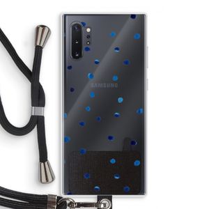 Blauwe stippen: Samsung Galaxy Note 10 Plus Transparant Hoesje met koord
