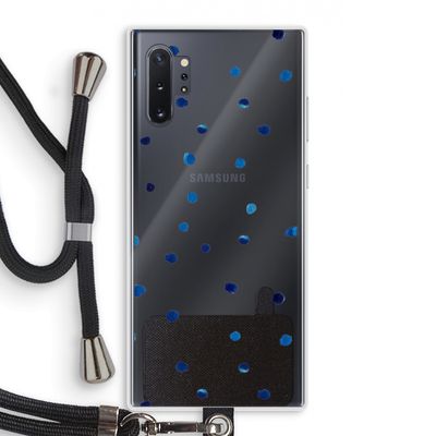 Blauwe stippen: Samsung Galaxy Note 10 Plus Transparant Hoesje met koord