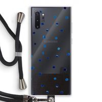 Blauwe stippen: Samsung Galaxy Note 10 Plus Transparant Hoesje met koord