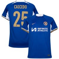 Chelsea Shirt Thuis 2023-2024 + Caicedo 25 (Cup Bedrukking)