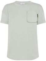 Brunello Cucinelli t-shirt en coton à poche poitrine - Vert - thumbnail