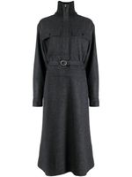 Jil Sander robe-chemise ceinturée à manches longues - Gris - thumbnail