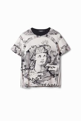 T-shirt met contrasterende sfinx - WHITE - XL