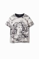 T-shirt met contrasterende sfinx - WHITE - XL