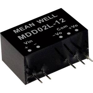 Mean Well MDD02L-12 DC/DC-convertermodule 83 mA 2 W Aantal uitgangen: 2 x Inhoud 1 stuk(s)