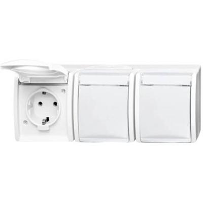 ABB 2CKA002084A0716 Geaard stopcontact IP44 Zuiver wit (RAL 9010), Wit