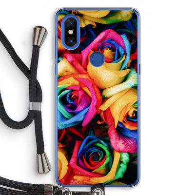 Neon bloemen: Xiaomi Mi Mix 3 Transparant Hoesje met koord