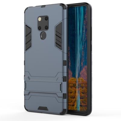 Schokbestendige PC + TPU Case voor Huawei mate 20 X met houder (marineblauw)