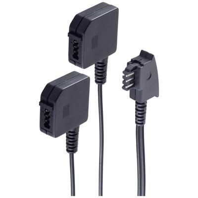 Shiverpeaks Telefoon (analoog) Adapter [1x Telefoonstekker Duitsland (TAE-F) - 2x Telefoonkoppeling Duitsland (TAE-F)] 0.2 m Zwart